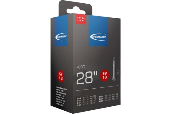 28 Zoll - Fahrradschläuche - Schwalbe SV18 Extra Light Schlauch 28 Zoll - 40 mm