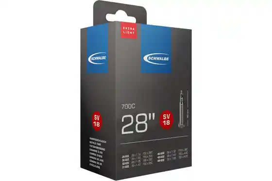 Butylkautschuk - Fahrradschläuche - Schwalbe SV18 Extra Light Schlauch 28 Zoll - 40 mm