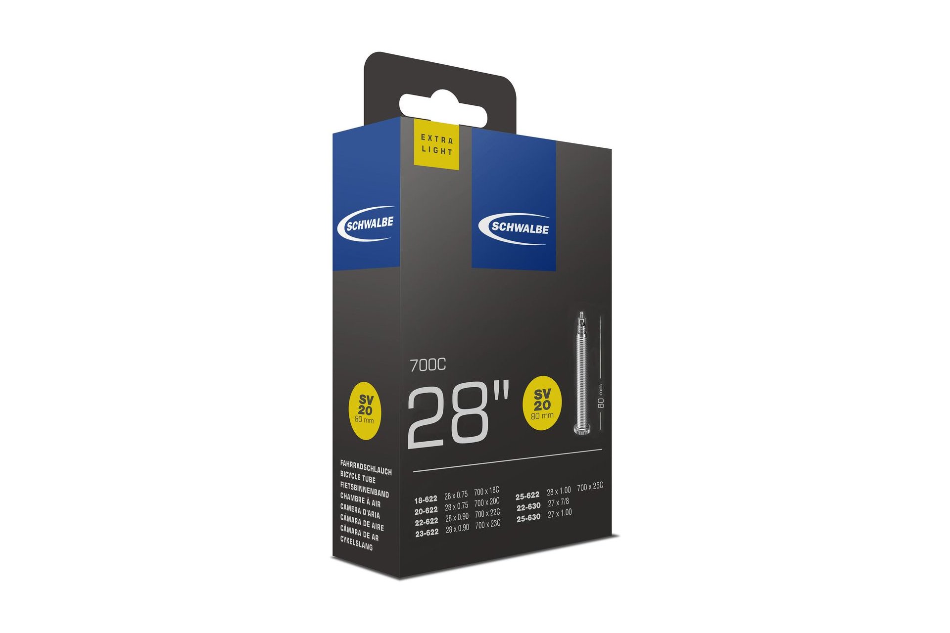 Schwalbe SV20 Extra Light Schlauch 28 Zoll - 80 mm