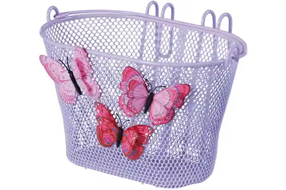 Fahrradtaschen & Körbe - Basil Vorderrad-Kinderkorb Jasmin Butterfly, engmaschig