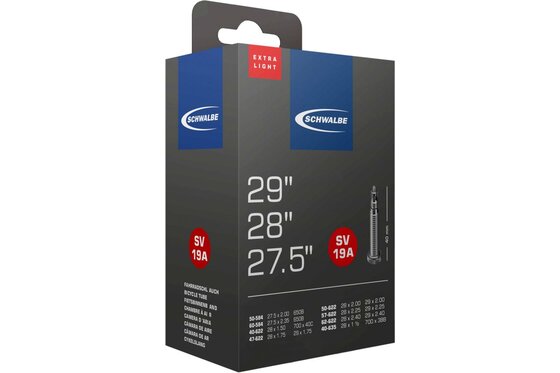 29 Zoll - Fahrradschläuche - Schwalbe SV19A Extra Light Schlauch 27,5/29 Zoll - 40 mm