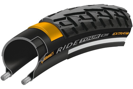 E-Bike Reifen - Continental Ride Tour 28x1,75 ExtraPuncture Belt Reflex E-25