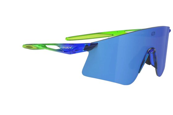 Rudy Project - Fahrradbrillen - Rudy Project Astral X Multilaser Blue - Crystal Blue / Green Fluo Gloss
