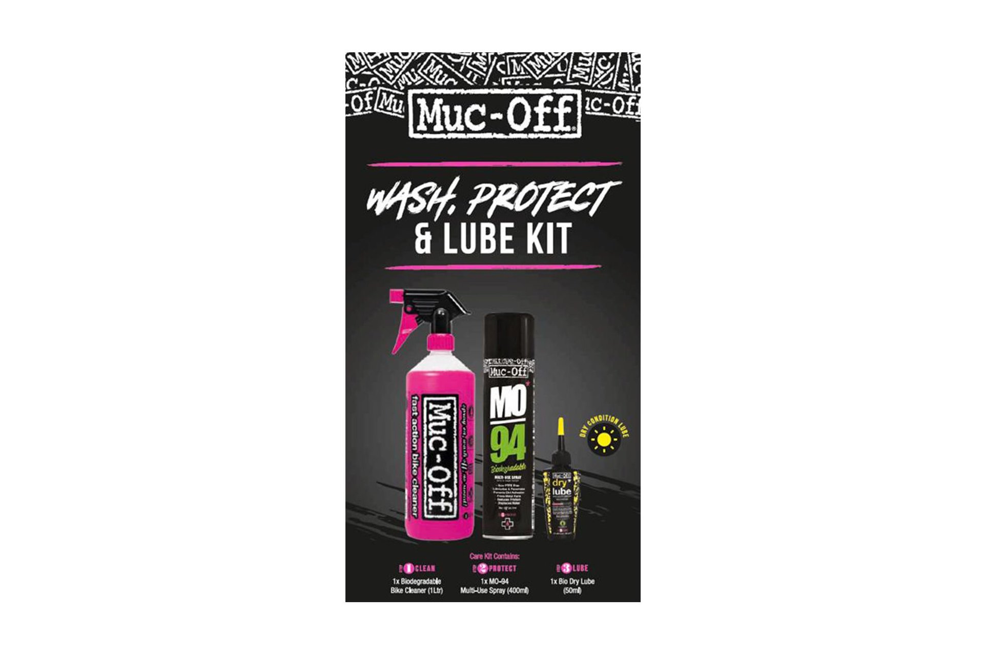 Muc-Off Wash, Protect, Lube Kit - Dry Lube Version
