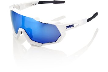 Sportbrillen - 100 Percent Speedtrap matte white / Hiper Blue Multilayer Mirror Lens