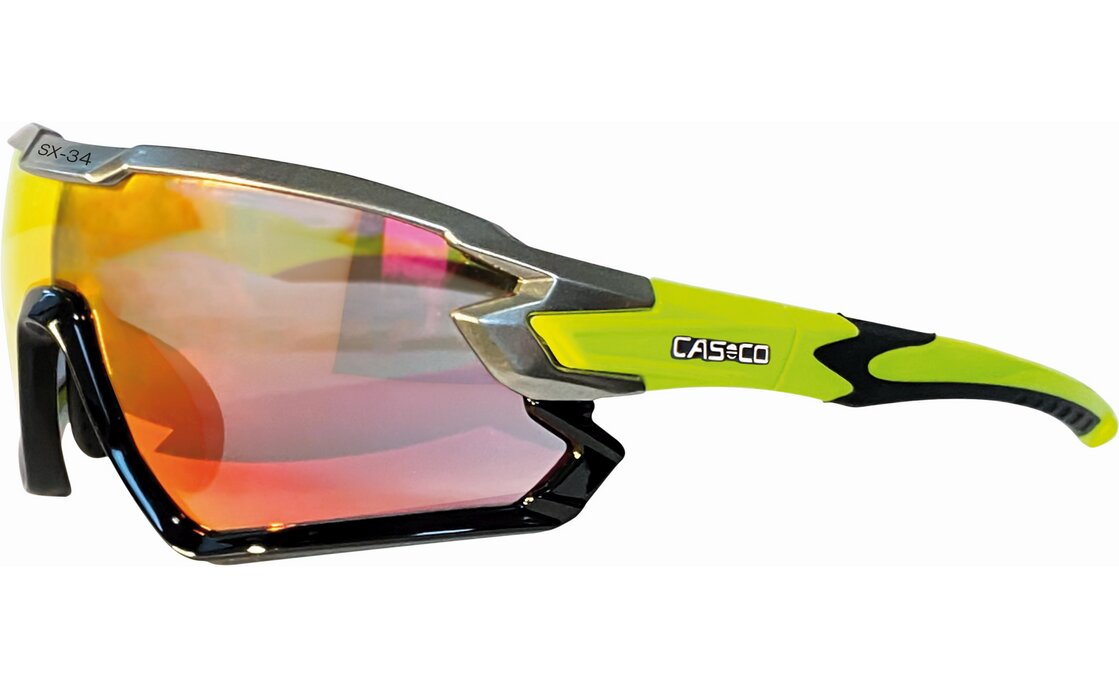 Casco SX-34 Carbonic schwarz neongelb Sonnenbrille