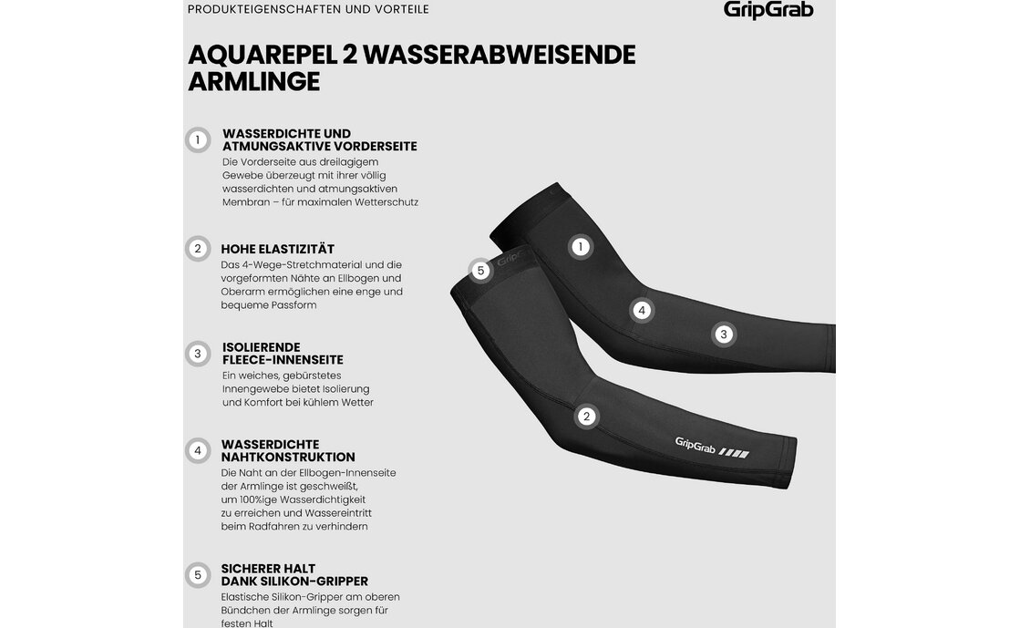 GRIPGRAB AquaRepel 2 Water-Resistant Armlinge