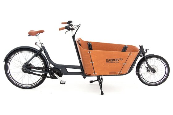 Schwarz - E-Lastenrad - Babboe City Mountain - 500 Wh - 26 Zoll - Long John