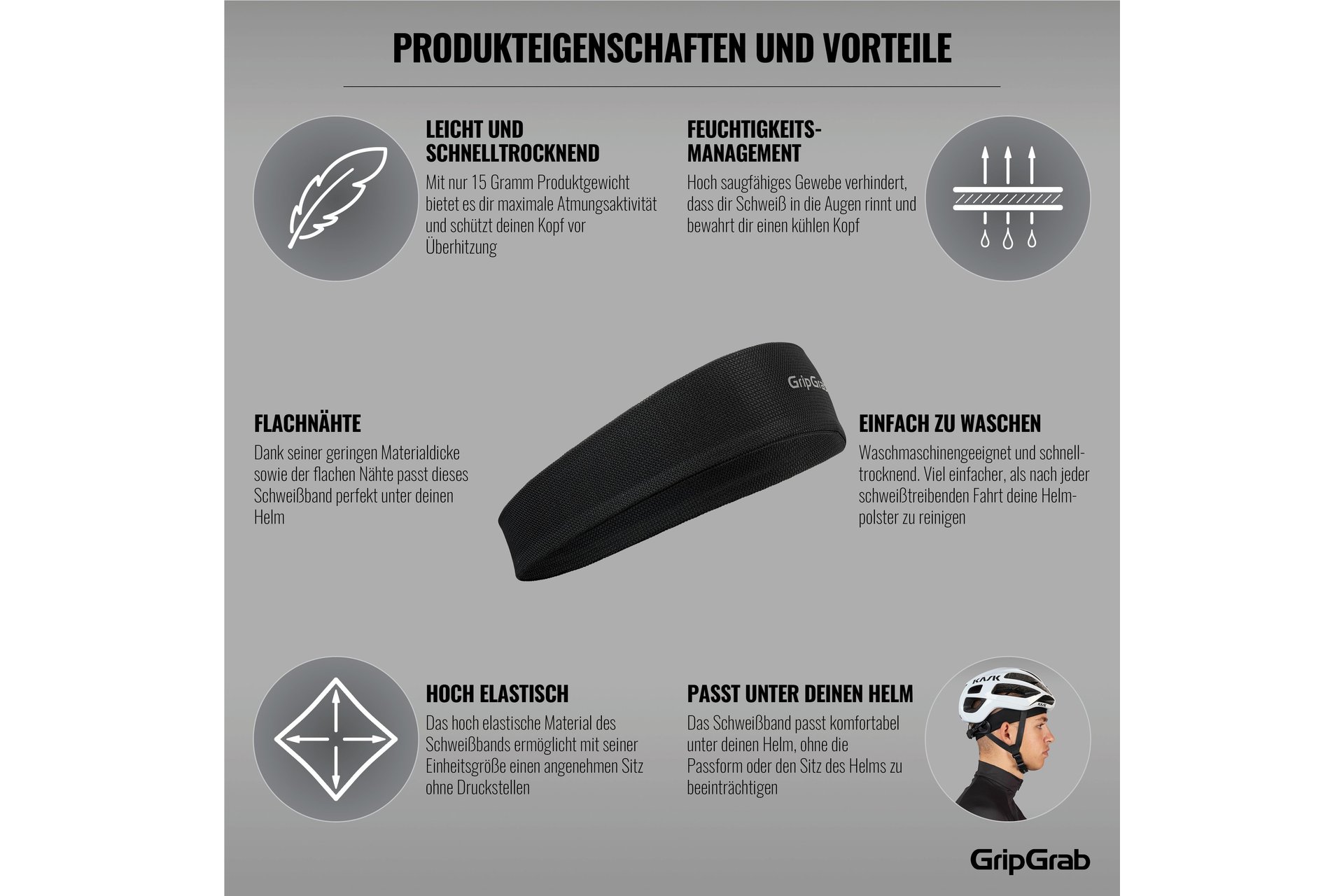 GRIPGRAB Lightweight Summer Sweatband