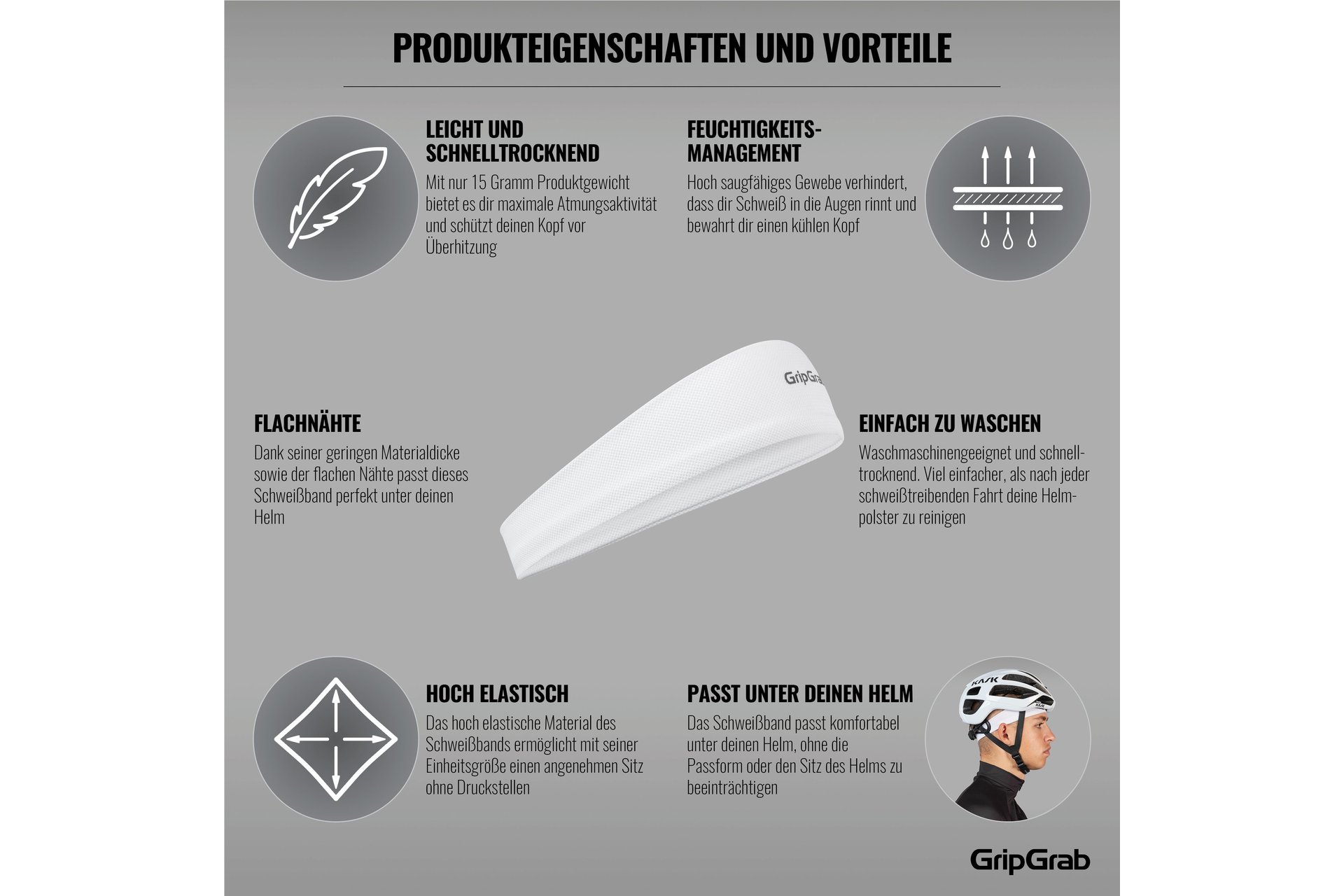 GRIPGRAB Lightweight Summer Sweatband