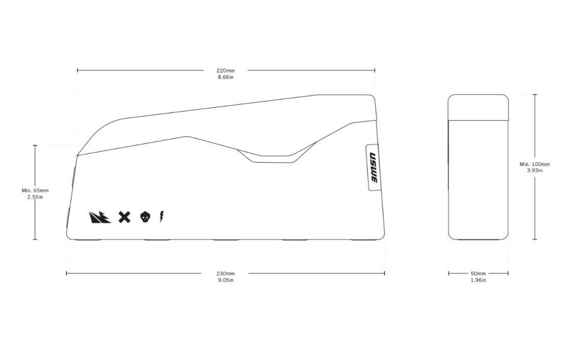 USWE Oberrohrtasche mit Rei&szlig;verschluss 1,3 L