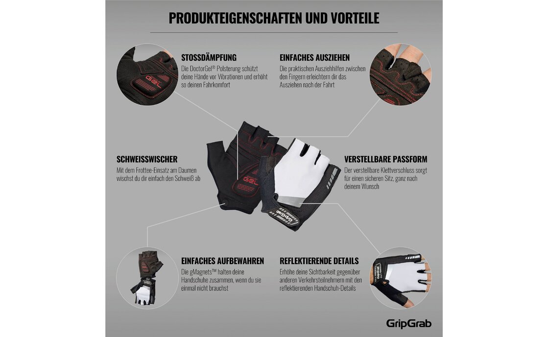 GRIPGRAB SuperGel Padded Kurzfinger Handschuhe