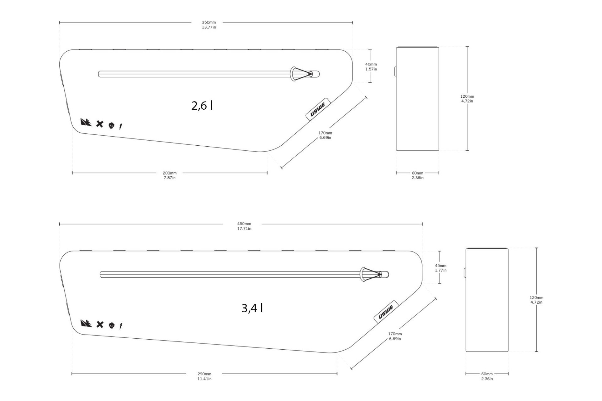 USWE Rahmentasche Large
