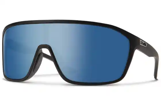 Fahrradbrillen - Smith Boomtown Matte Black - ChromaPop Polarized Blue Mirror