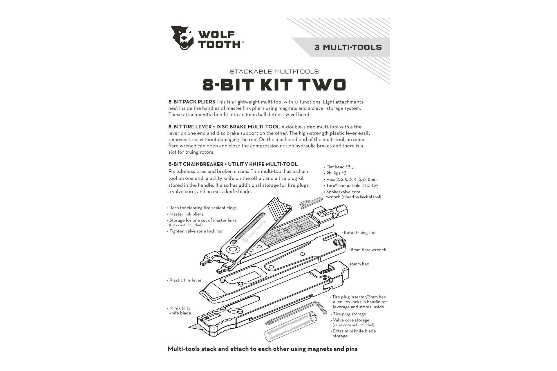 Wolftooth 8-Bit Kit Two Multitool