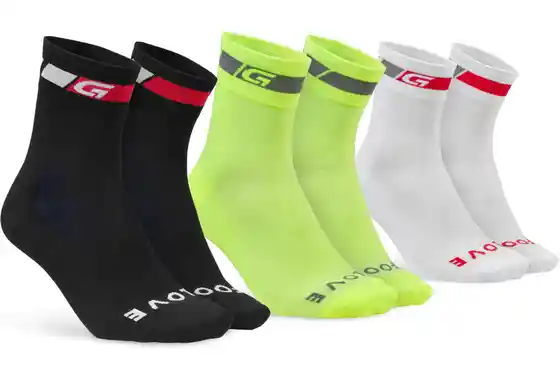 Bekleidung - GRIPGRAB Tricolore Regular Cut Sommer Socken 3er-Pack