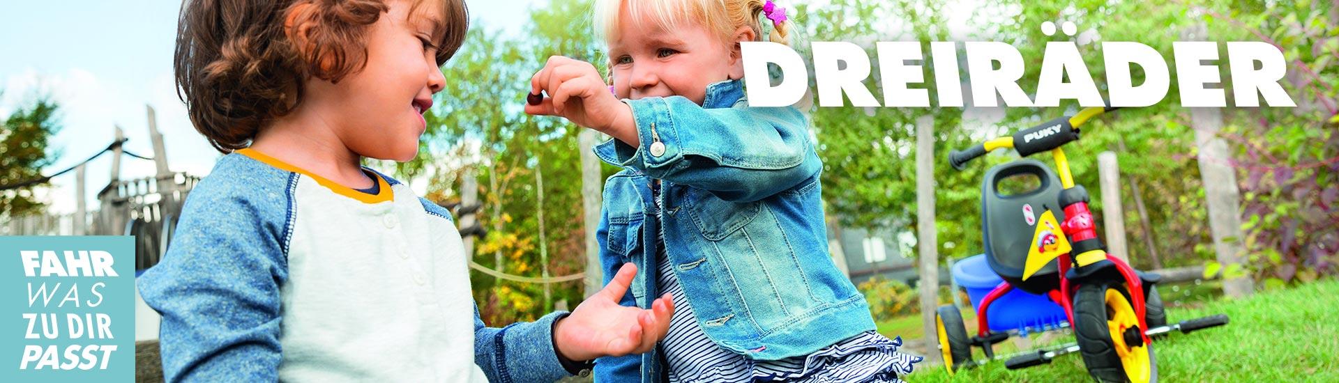 Entdecke unsere Dreiräder! Kategoriebanner 22.05.19 Dreirad
