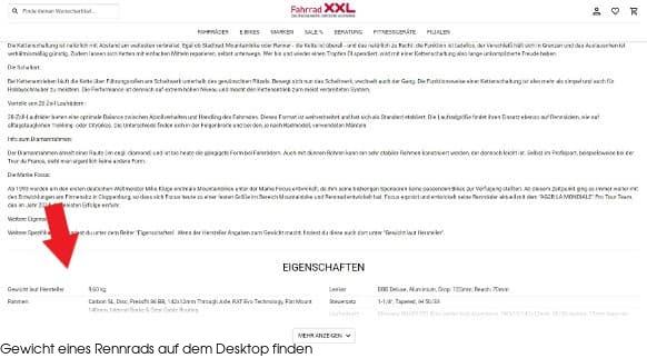 Gewicht eines Rennrads auf dem Desktop finden Gewicht eines Rennrads auf dem Desktop finden