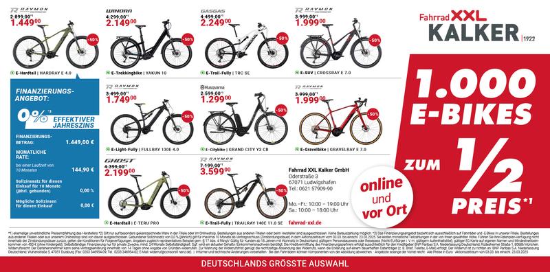 Fahrrad Xxl Kalker Oderstraße Ludwigshafen Am Rhein Exklusive Angebote bei Fahrrad XXL Kalker | Fahrrad XXL