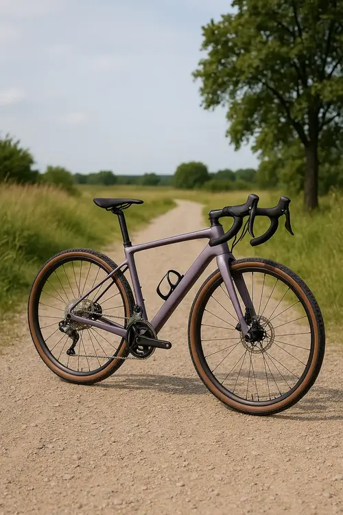 Gravelbike auf Schotterweg im Grünen