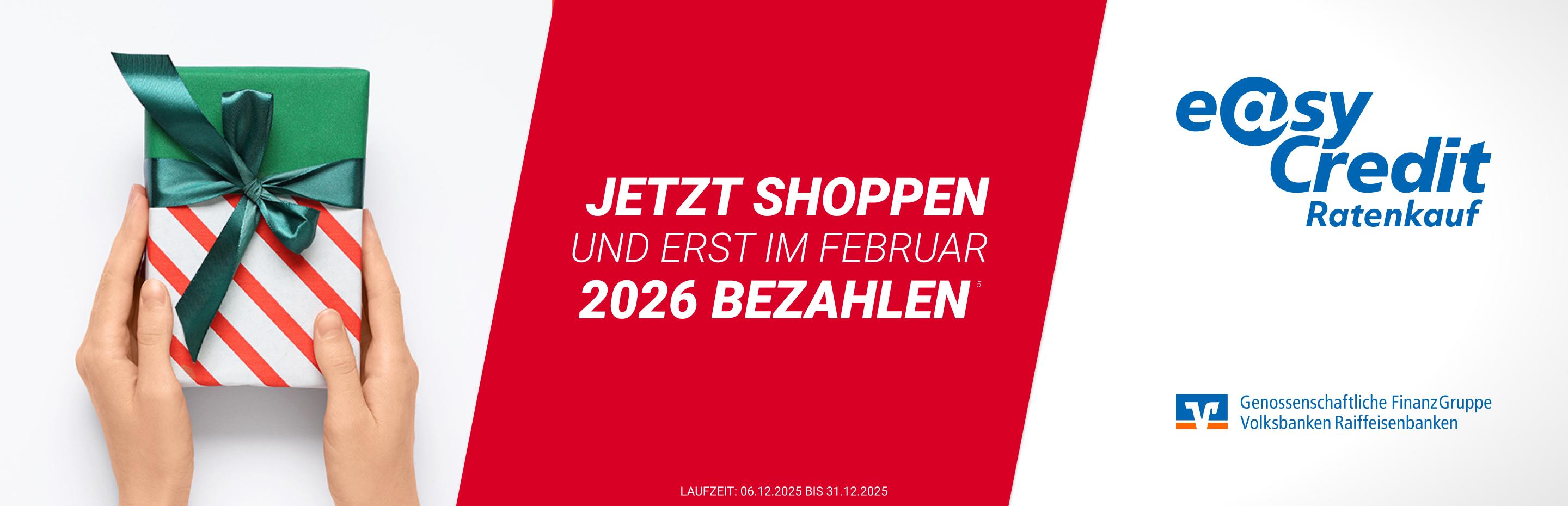 Jetzt shoppen und erst im Februar 2026 zahlen