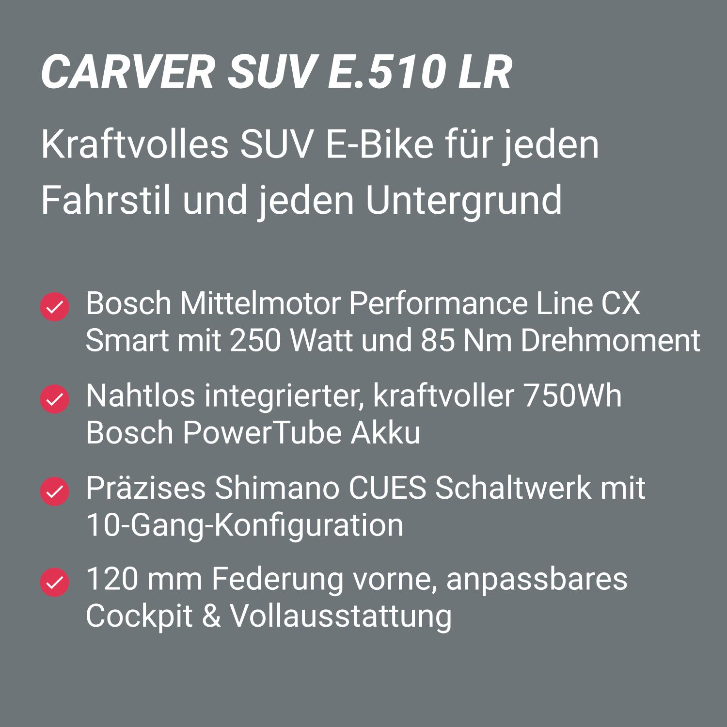 Die wichtigsten Merkmale des Caver SUV E.510 LR