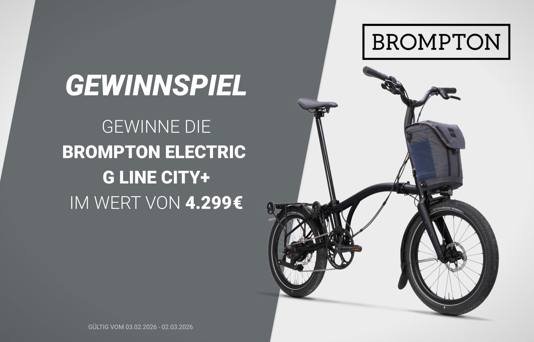 Gewinne das Brompton G Line Electric im Wert von 3.999&euro;