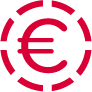 Gestricheltes Eurozeichen Ratenzahlung Icon